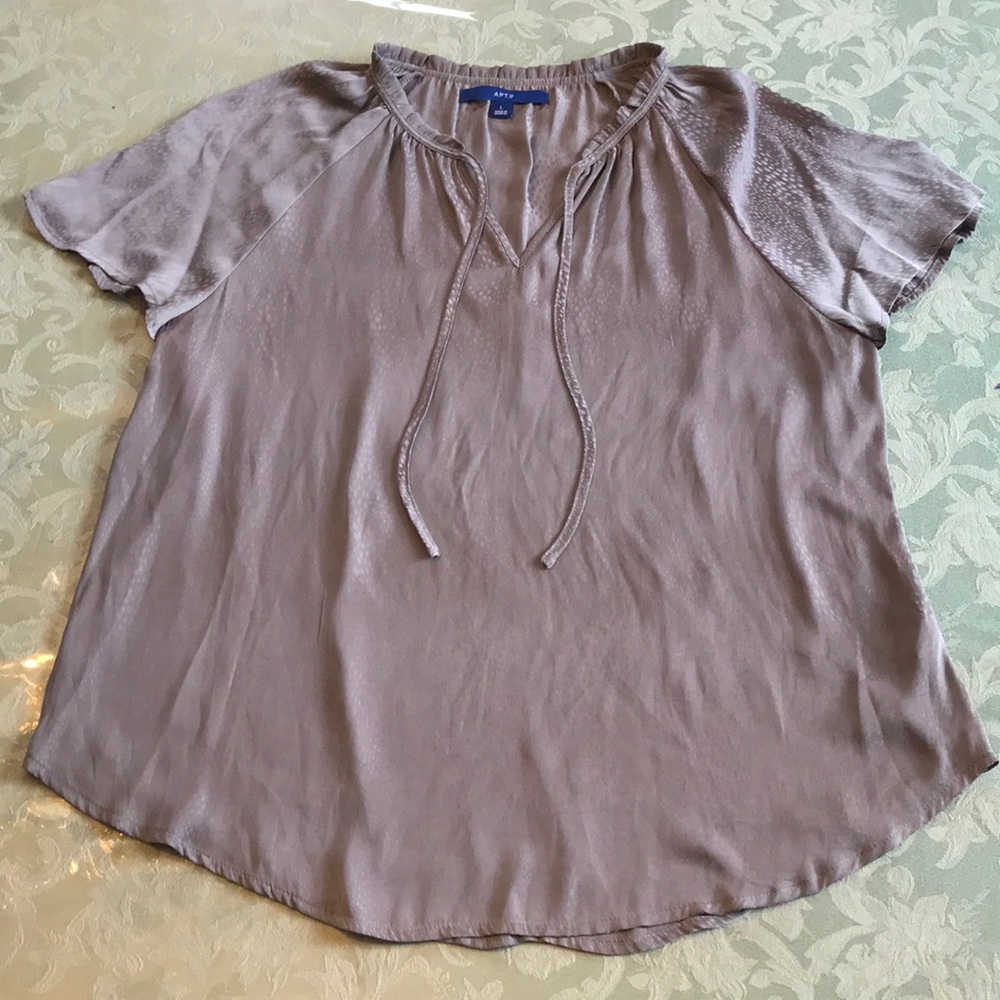 Apt. 9 Short Sleeve Python Print Tie Front Blouse